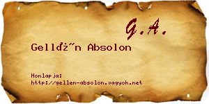 Gellén Absolon névjegykártya